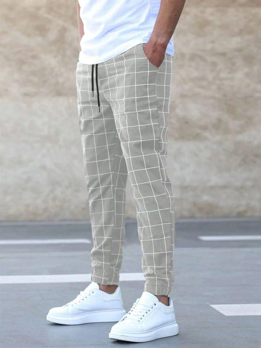 GIAN | PANTALONI JOGGER A QUADRI DA UOMO