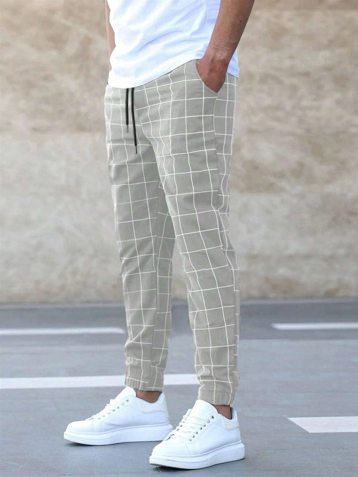 GIAN | PANTALONI JOGGER A QUADRI DA UOMO